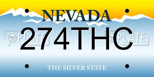 274THC Nevada License Plate
