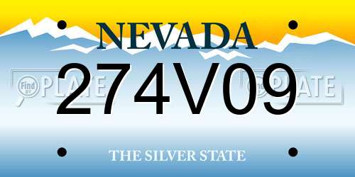 274V09 Nevada License Plate