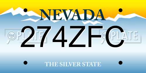 274ZFC Nevada License Plate