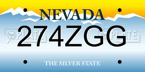 274ZGG Nevada License Plate
