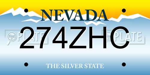 274ZHC Nevada License Plate