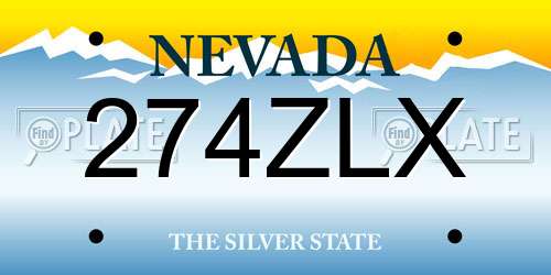 274ZLX Nevada License Plate