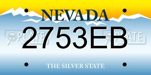 2753EB Nevada License Plate