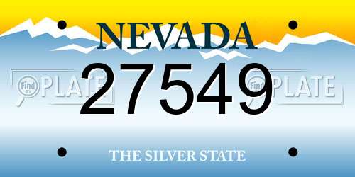 27549 Nevada License Plate