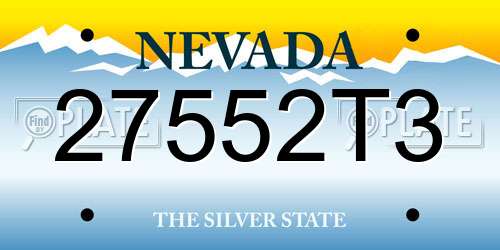 27552T3 Nevada License Plate