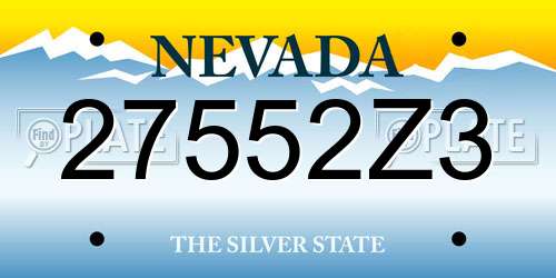 27552Z3 Nevada License Plate