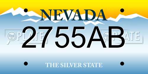 2755AB Nevada License Plate