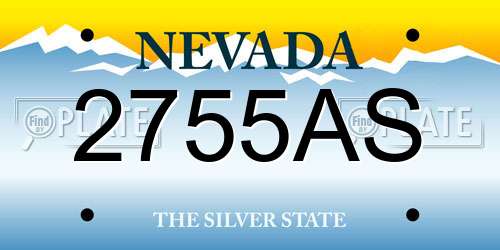 2755AS Nevada License Plate