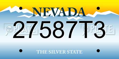 27587T3 Nevada License Plate