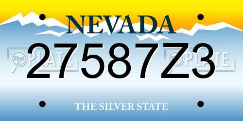 27587Z3 Nevada License Plate