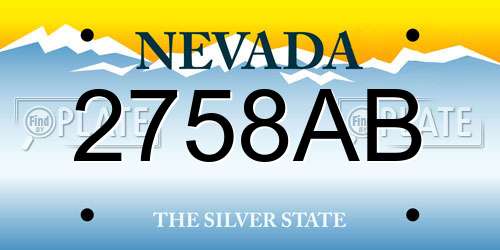 2758AB Nevada License Plate