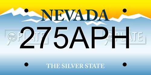 275APH Nevada License Plate