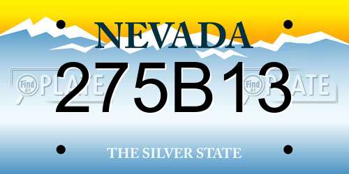 275B13 Nevada License Plate