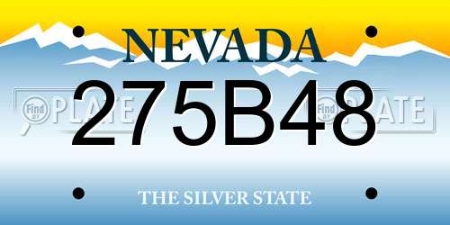 275B48 Nevada License Plate