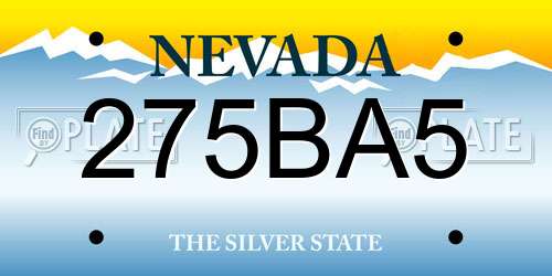 275BA5 Nevada License Plate