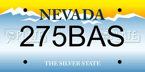 275BAS Nevada License Plate