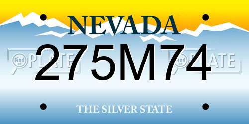 275M74 Nevada License Plate