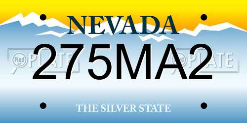 275MA2 Nevada License Plate