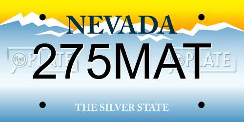 275MAT Nevada License Plate