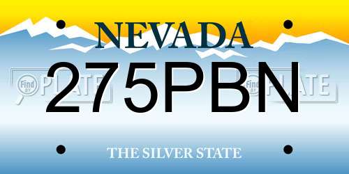 275PBN Nevada License Plate