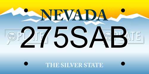 275SAB Nevada License Plate