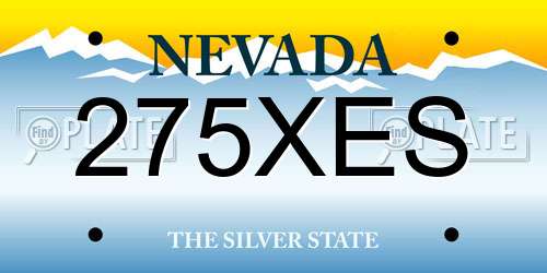 275XES Nevada License Plate