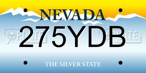 275YDB Nevada License Plate