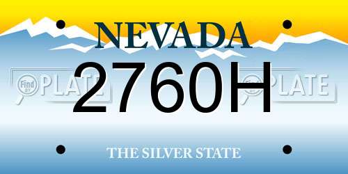 2760H Nevada License Plate