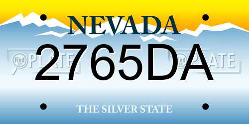 2765DA Nevada License Plate