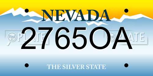 2765OA Nevada License Plate
