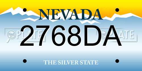 2768DA Nevada License Plate