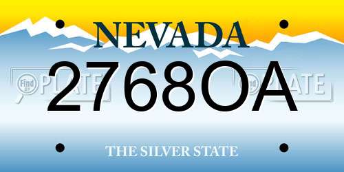 2768OA Nevada License Plate