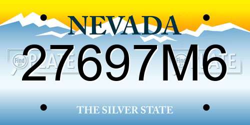 27697M6 Nevada License Plate