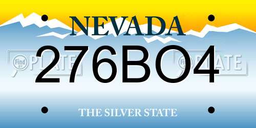 276BO4 Nevada License Plate