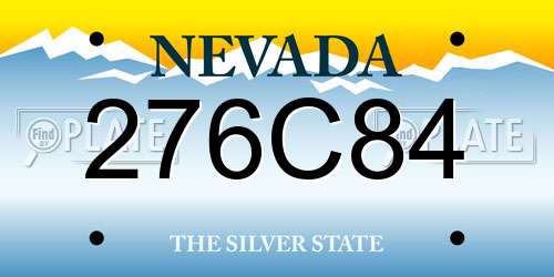 276C84 Nevada License Plate