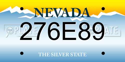 276E89 Nevada License Plate