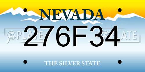 276F34 Nevada License Plate