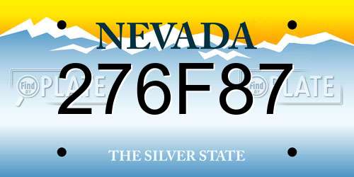 276F87 Nevada License Plate