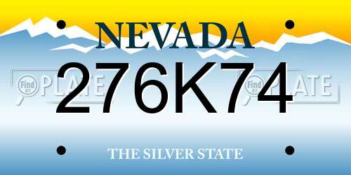 276K74 Nevada License Plate