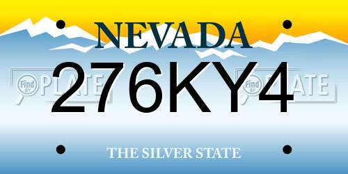 276KY4 Nevada License Plate