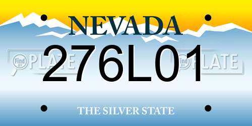 276L01 Nevada License Plate