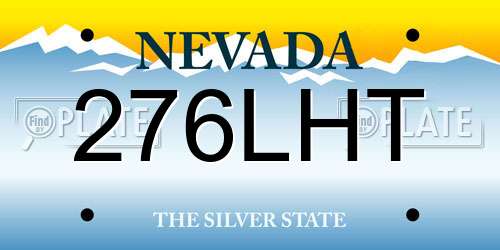 276LHT Nevada License Plate