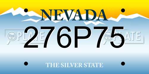 276P75 Nevada License Plate