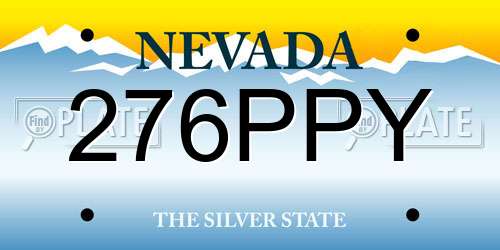 276PPY Nevada License Plate