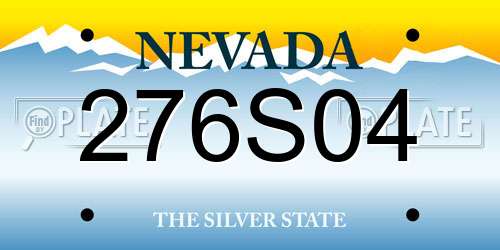 276S04 Nevada License Plate