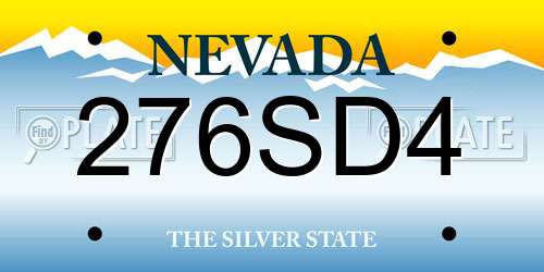 276SD4 Nevada License Plate