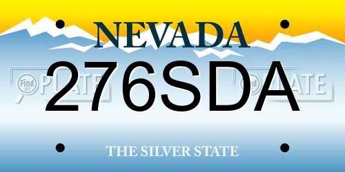 276SDA Nevada License Plate