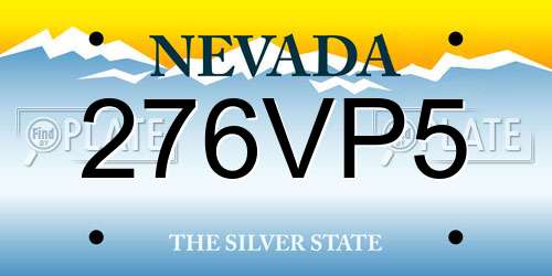 276VP5 Nevada License Plate