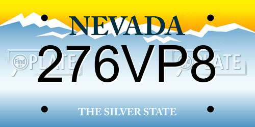 276VP8 Nevada License Plate