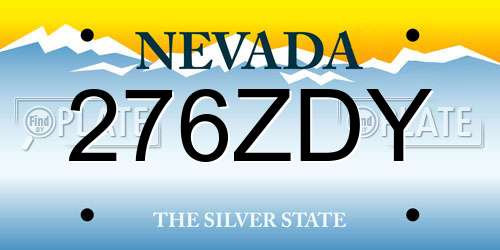 276ZDY Nevada License Plate